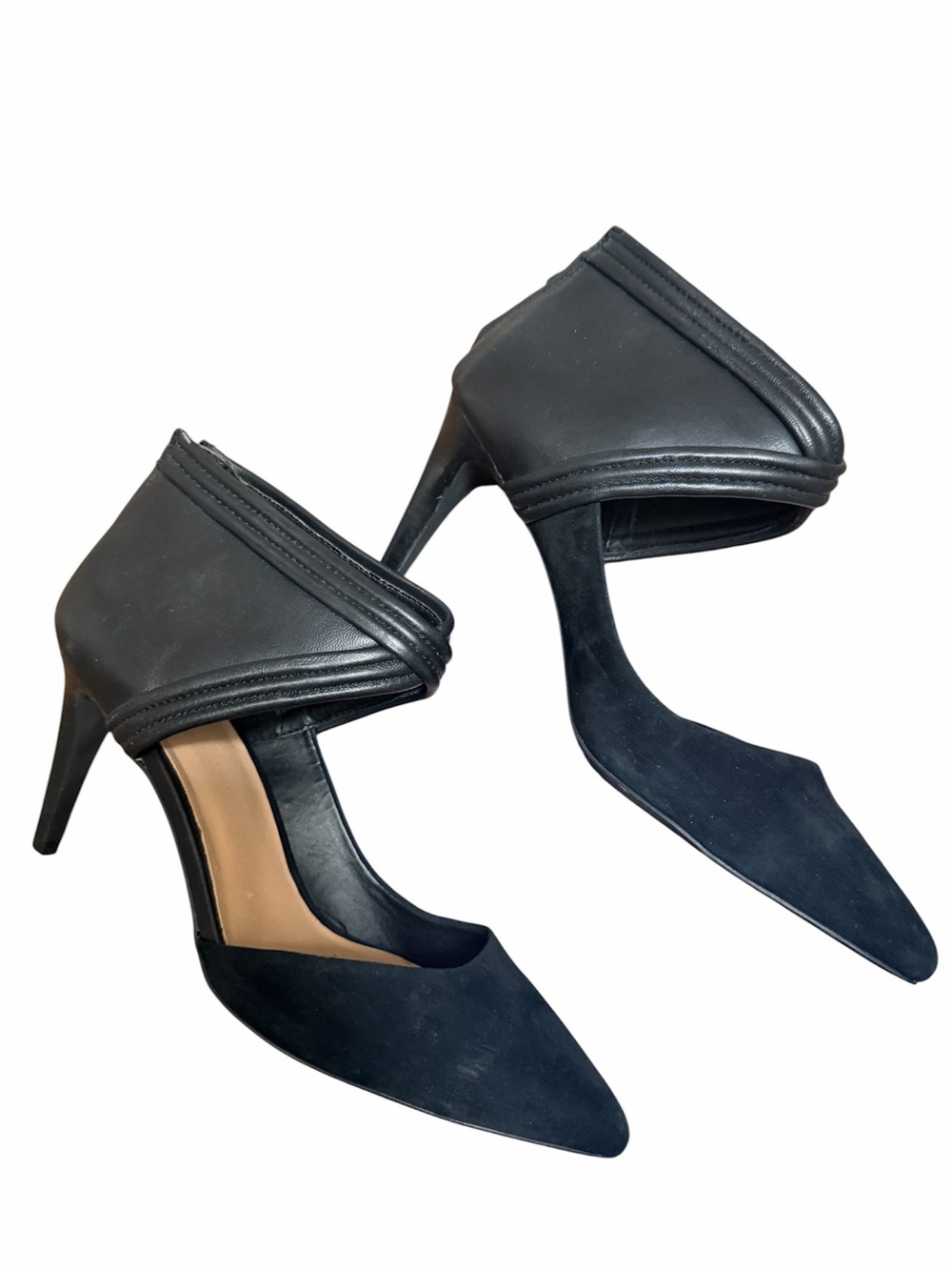 JOE’S Women’s Shoes Heels Suede and Leather Black Pointed Toe Size 9.5